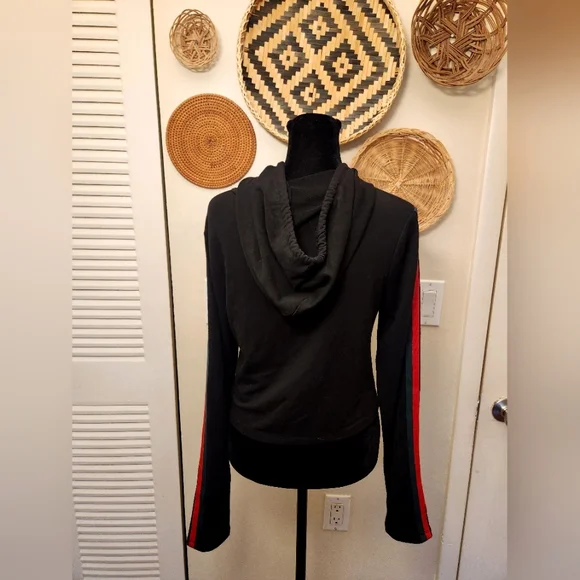 Revamped Women's Black Hoodie Top - Picture 8 of 9